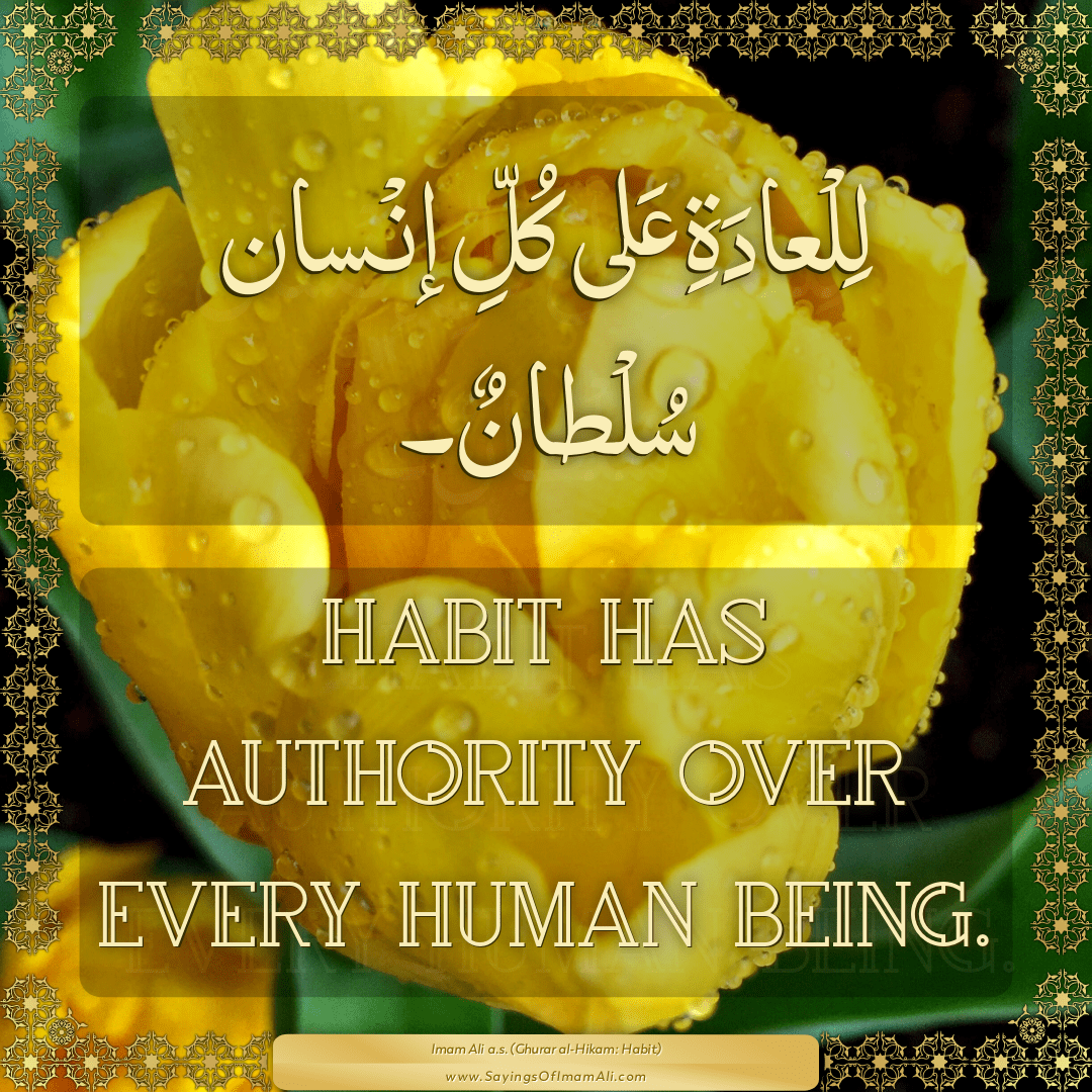 Habit has authority over every human being.